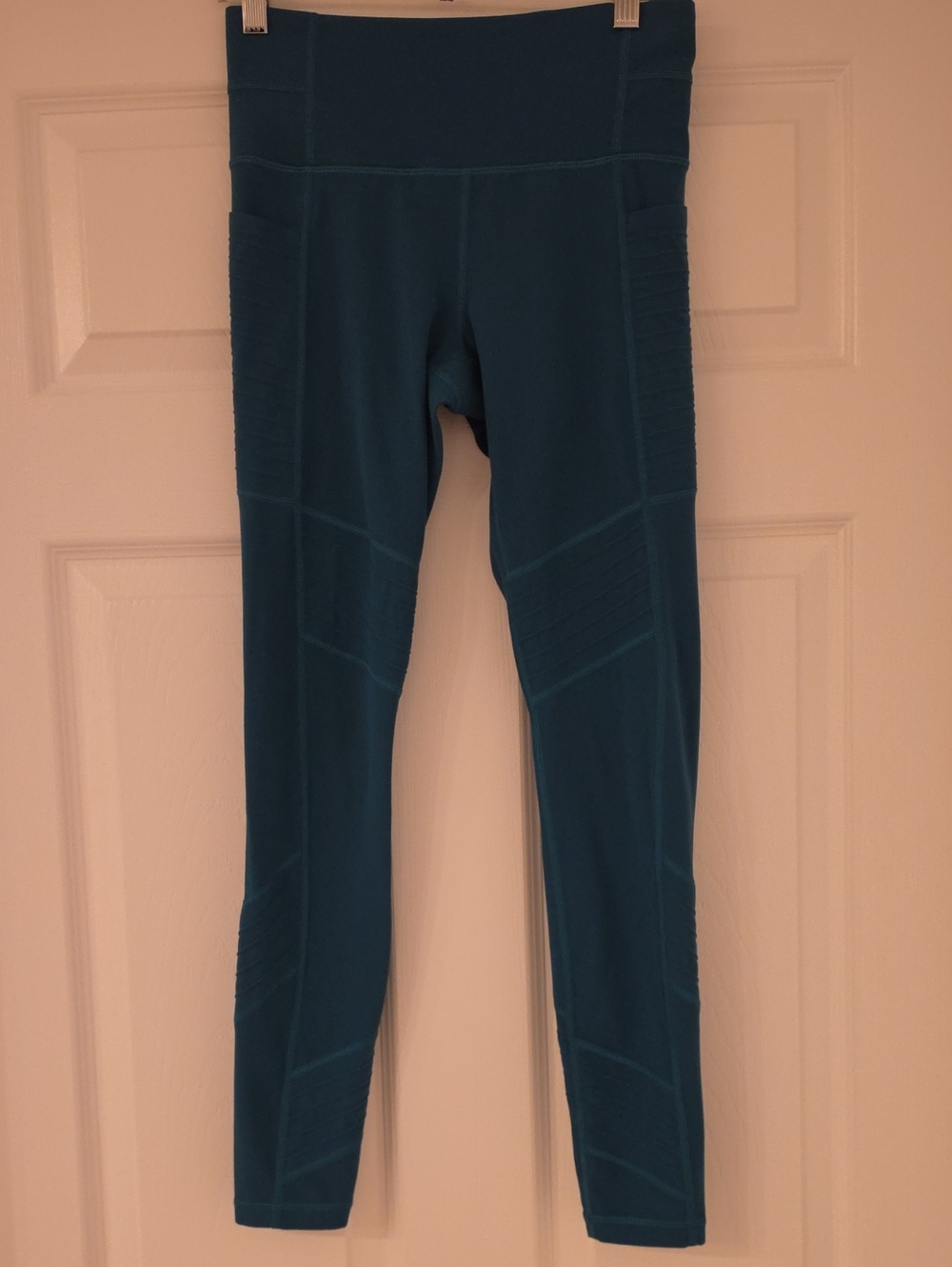 Athleta Moto Teal High-Rise Performance Leggings